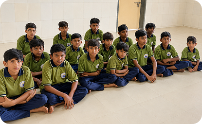 Students of Movaiya Gujarat Boys chathralayam