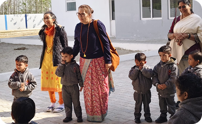 Maitreyi and Shraddha loved getting to meet the little ones at the AIM for Seva school in Roorkee