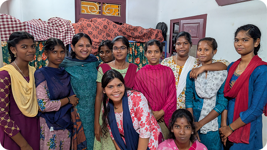 Mona Desai at a Manjakkudi girls' chatralaya