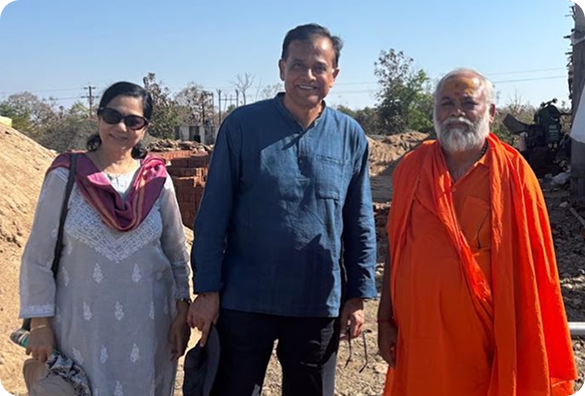 Mr. and Mrs. Jagdish and Sujata Desai at the Nagpur school construction site