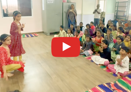 Florida supporters Shyla and Shriya visit AIM for Seva chatralaya